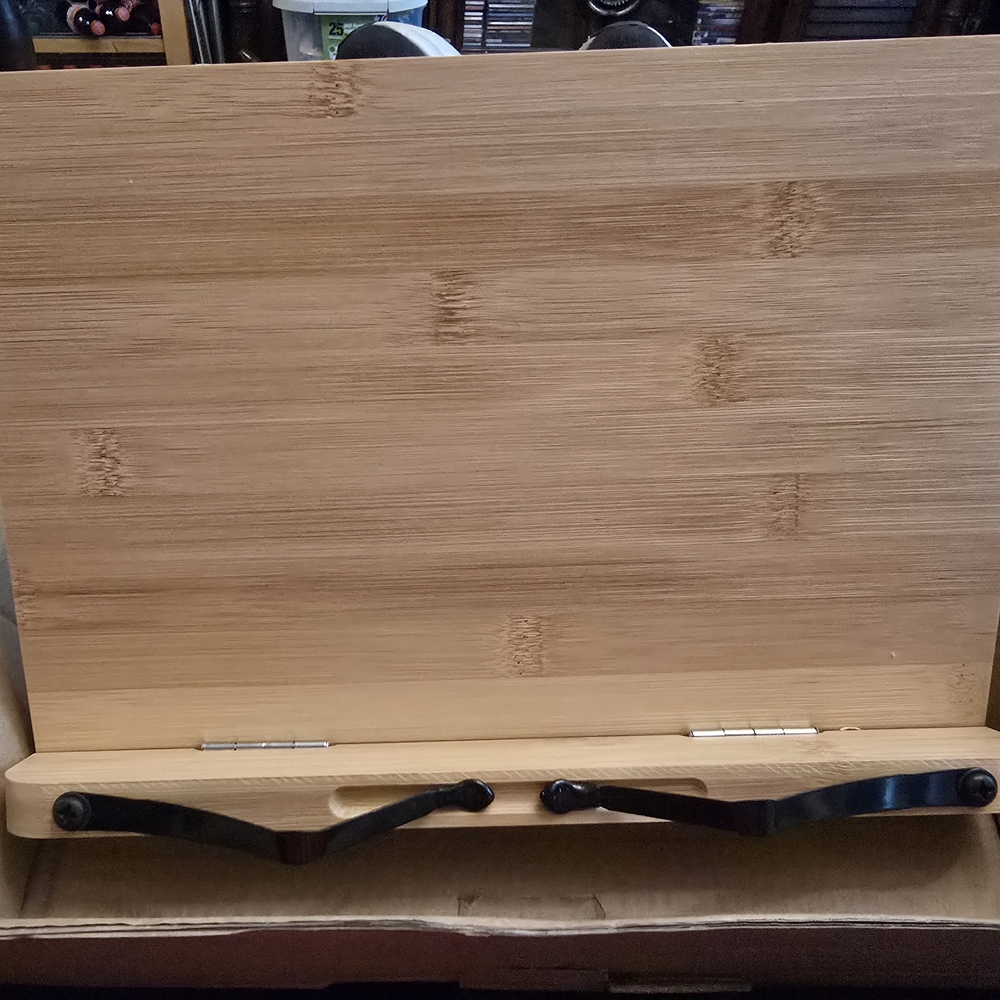 Wooden Cookbook Stand New About 11" Wide 8" Tall Adjustable Height